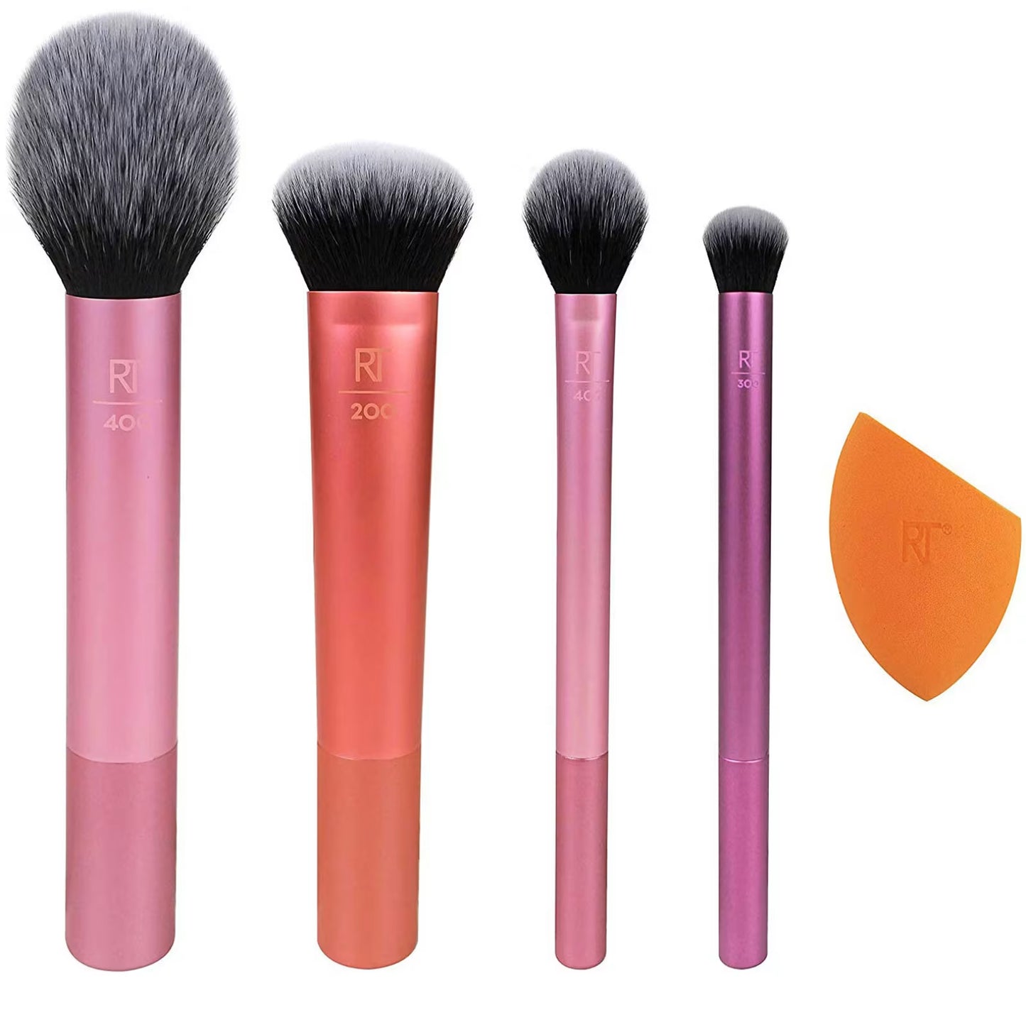 Real techniques 5 قطع من أدوات المكياج لمورد الخدود و كريم الأساس و ظلال العيون و ملمع الوجه و خافي العيوب