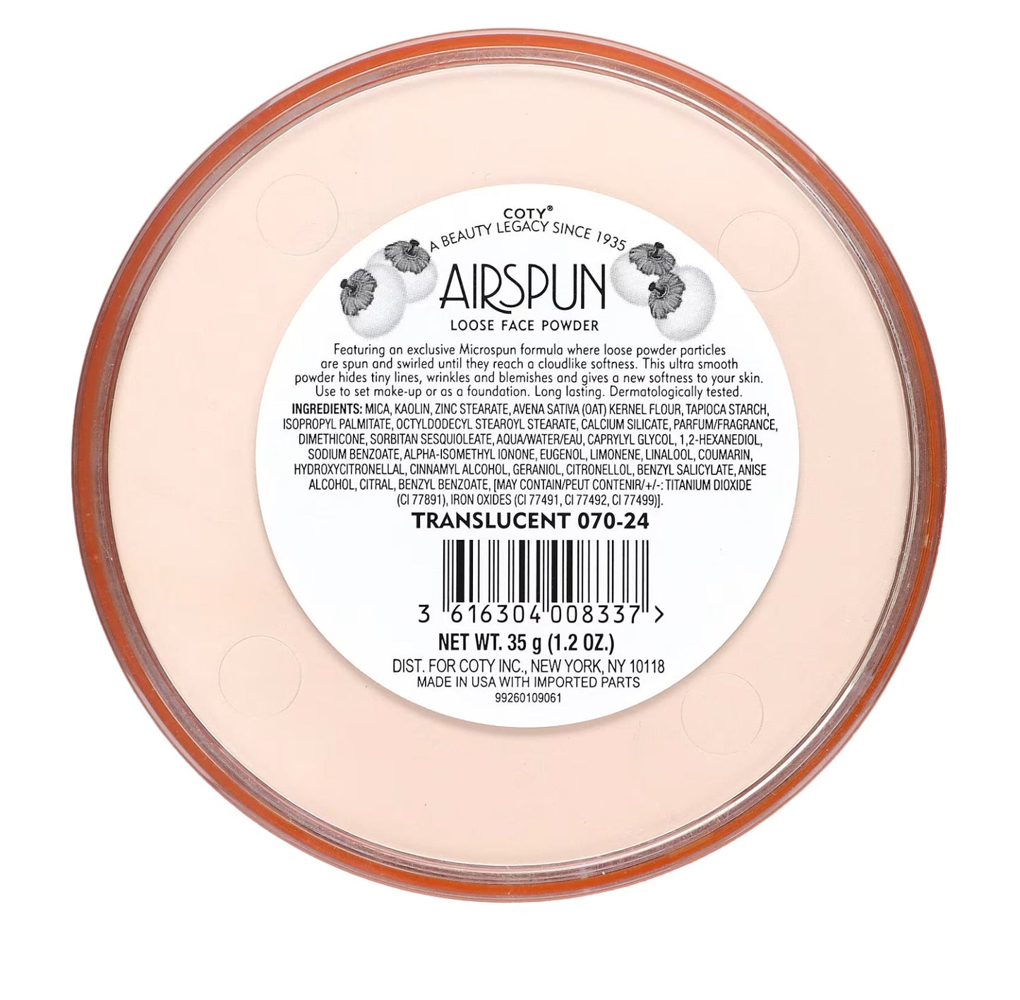 Airspun loose powder face - شفاف مع تغطية إضافية