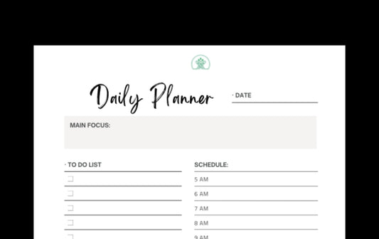 Daily Planner – Single Page Printable PDF