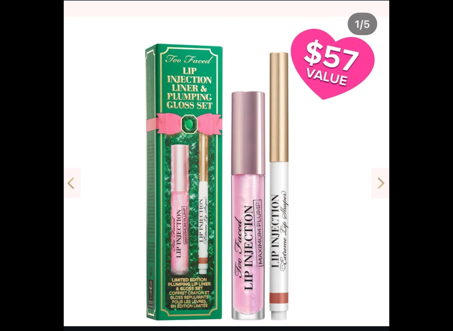 Too faced lip injection liner and plumbing gloss set