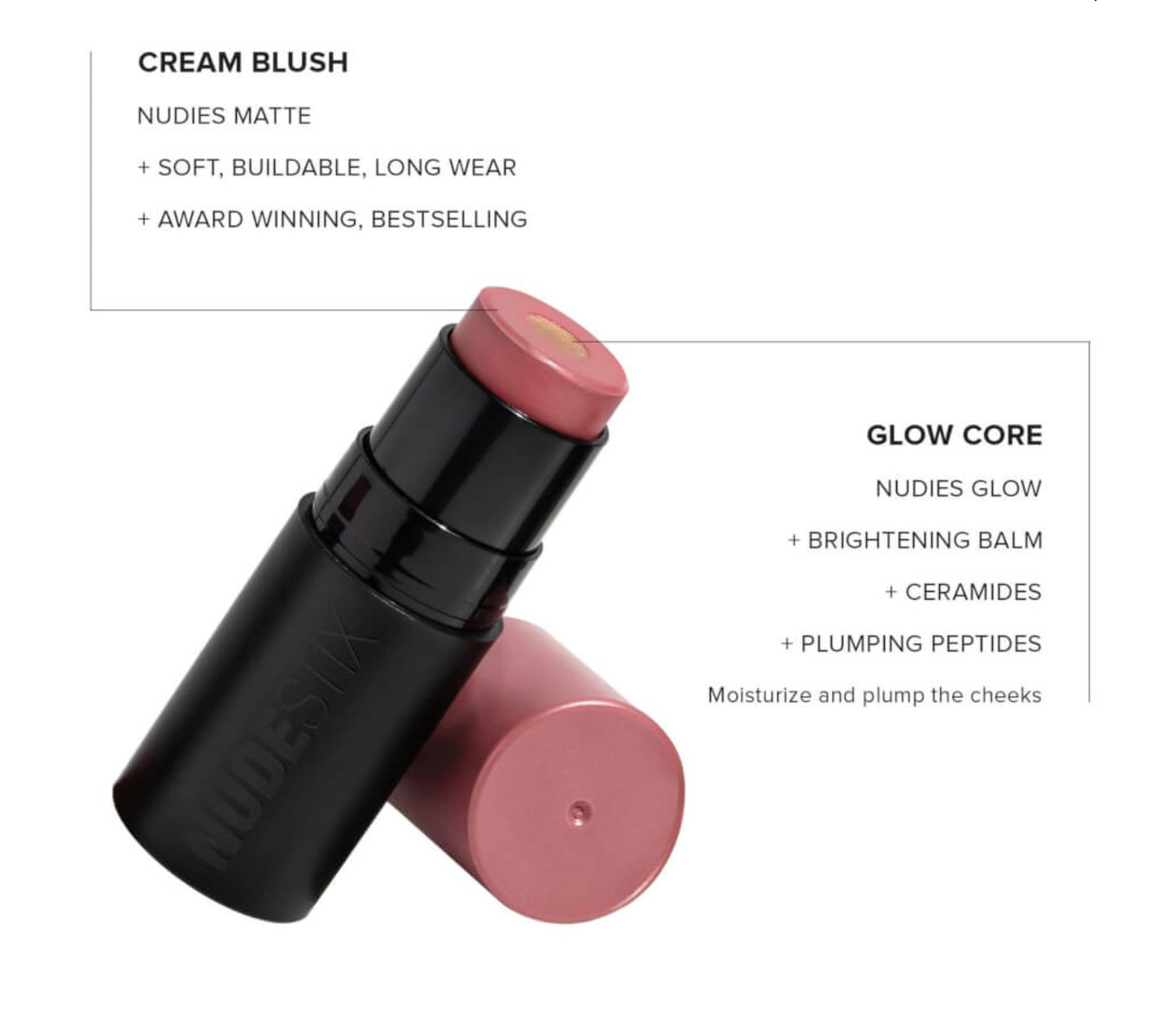 NUDESTIX NUDIES MATTE AND GLOW CORE ALL OVER FACE BLUSH COLOUR - PINK ICE