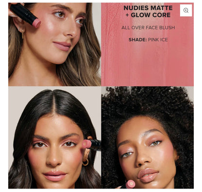 NUDESTIX NUDIES MATTE AND GLOW CORE ALL OVER FACE BLUSH COLOUR - PINK ICE